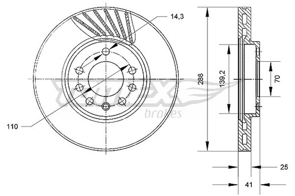 Brzdový kotúč TOMEX Brakes